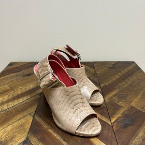 Stylish Beige Peep-Toe Wedge Sandals